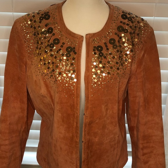 Pamela McCoy Pink Embellished Leather Jacket - Picture 2 of 16